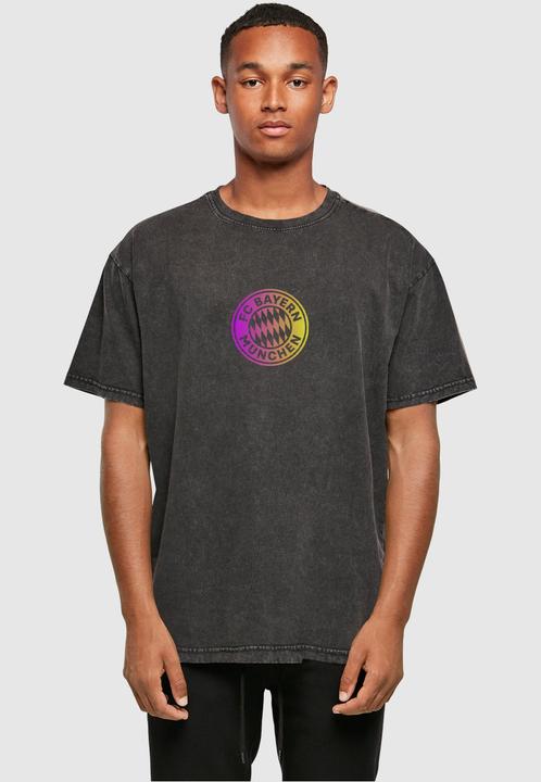 Actual product image FC Bayern München Logo PY Acid Washed Heavy Oversize Tee - 115635 (XL)