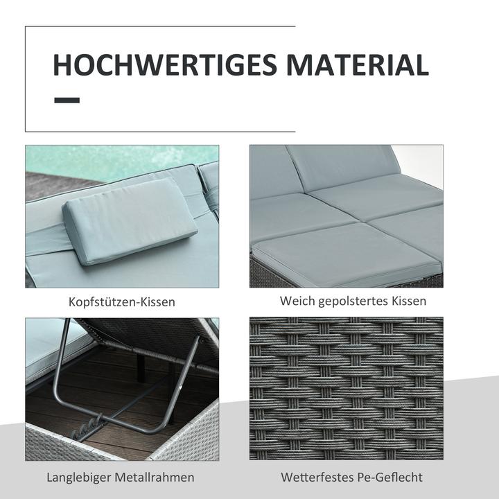 Produktbild Outsunny Doppelliege mit Sonnendach (196 cm)