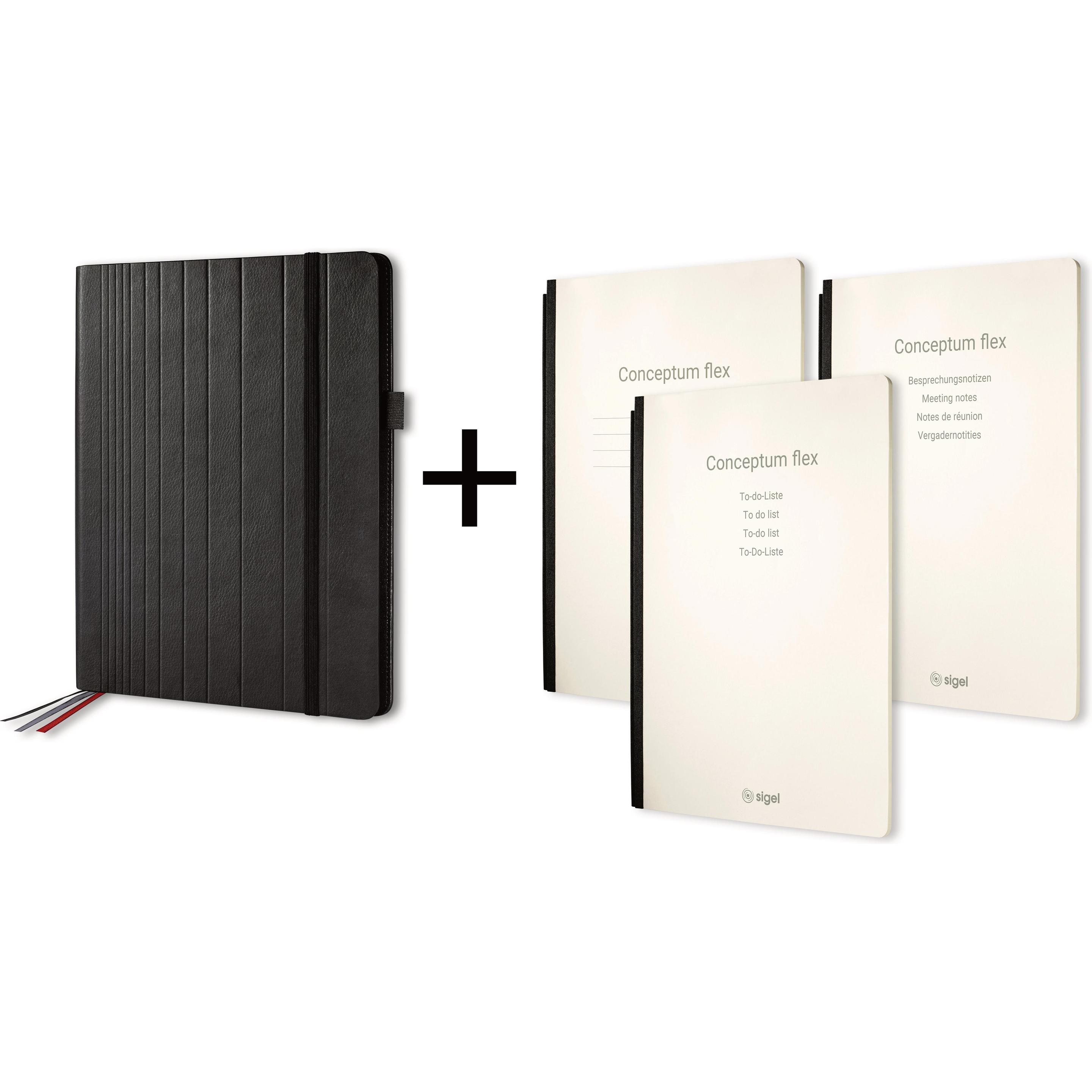 Sigel, Heft + Block, Notizbuch Conceptum flex (A4, Kariert, Harter Einband)