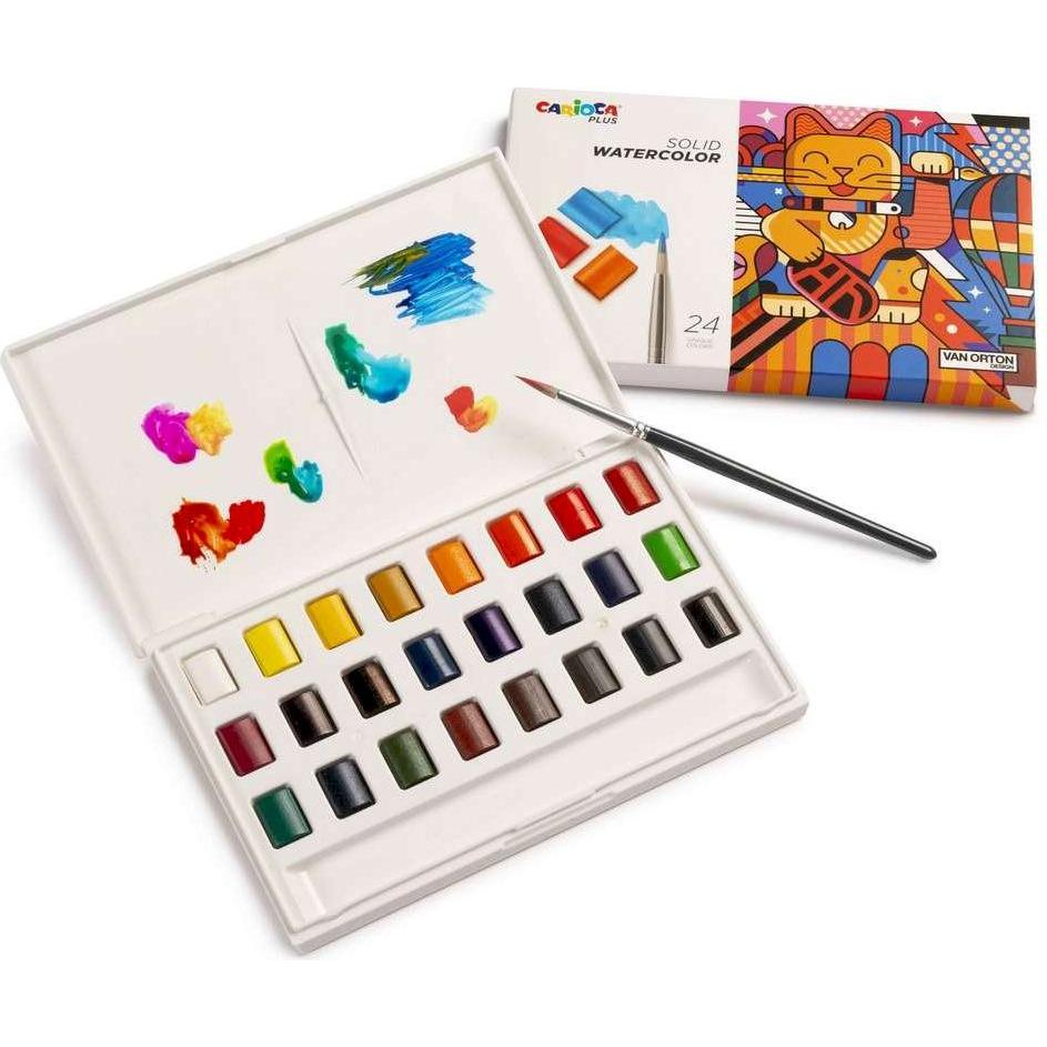 Thumbnail - Carioca, Künstlerfarbe + Bastelfarbe, Plus - Water color set, 24 pcs (809311) (Mehrfarbig)
