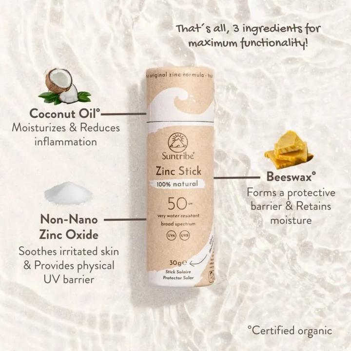 Produktbild Suntribe Zink Sun Stick (Sonnencreme Gesicht, Sonnenstick, SPF 30, 1 g)