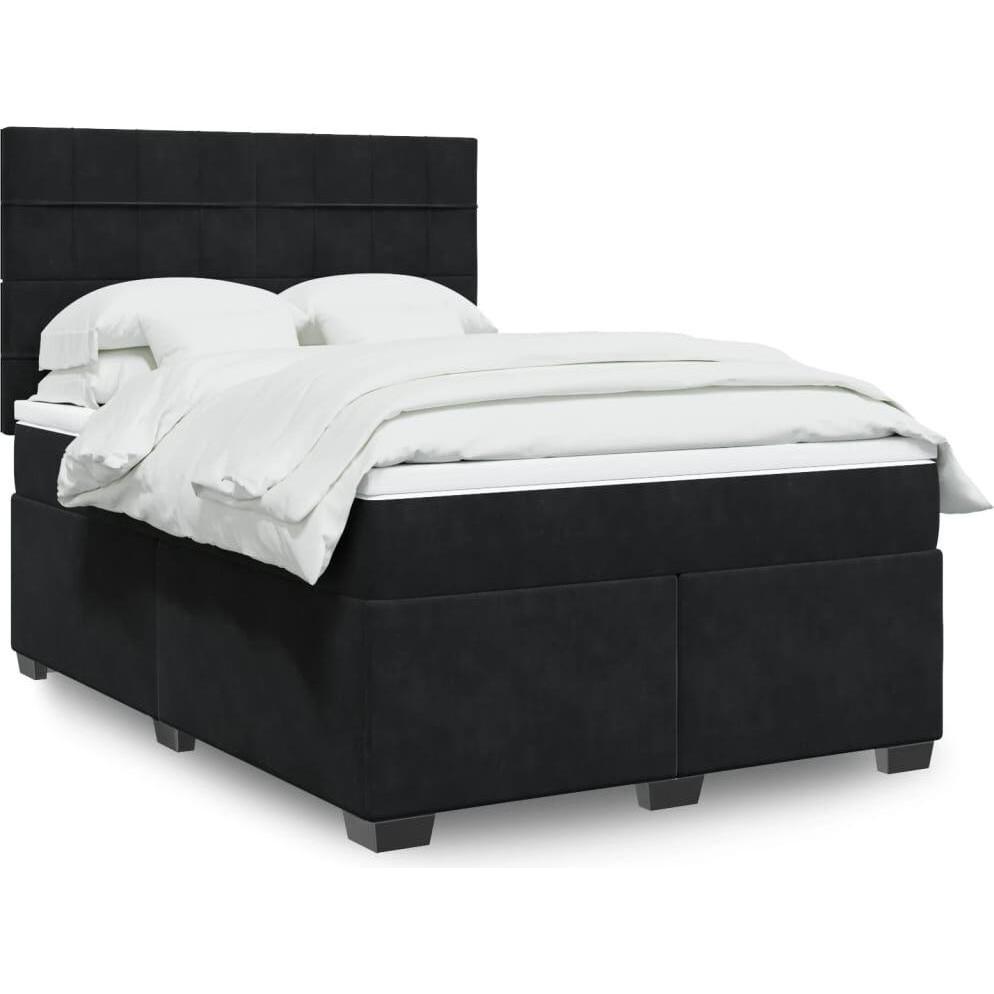 VidaXL, Bett, Bo x springbett mit Matratze 140 x 200 cm Samt (140 x 200 cm)