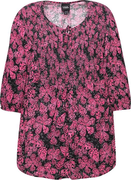 Immagine prodotto Ulla Popken Blusa a punto smock con stampa floreale, scollo rotondo e maniche a 3/4 (54)