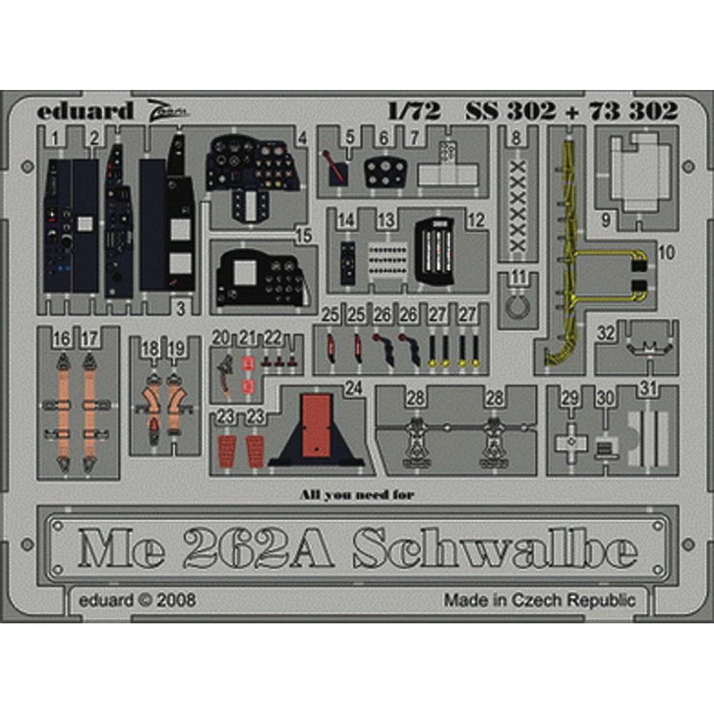 Eduard Me 262A Schwalbe für Academy Bausatz