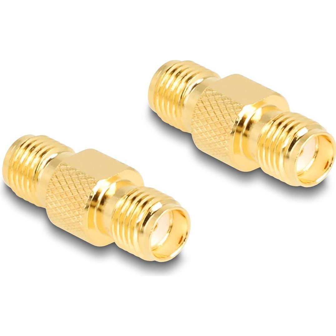 Delock Adapter SMA Buchse zu SMA Buchse HBI59-1, Elektronikkabel + Stecker, Gold