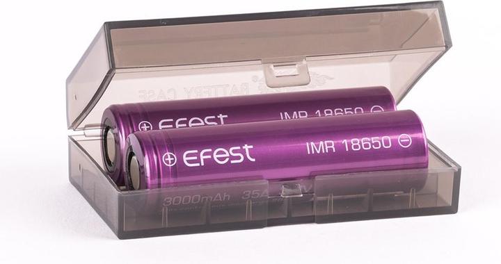 Actual product image Efest Battery Purple IMR 18650 maximum 35A current output (Flat Top) incl. battery protection box (1 pcs., 18650, 3000 mAh)