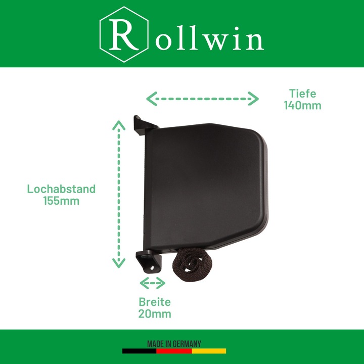 Produktbild Rollwin 3x Rolladen Gurtwickler Aufputz - aus Deutschland - 155mm Lochabstand Braun Mini Rollladen