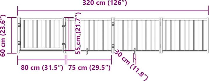 Actual product image vidaXL Hundetor mit Tür Faltbar Hundegitter Schutzgitter 4-tlg. Massivholz Tanne