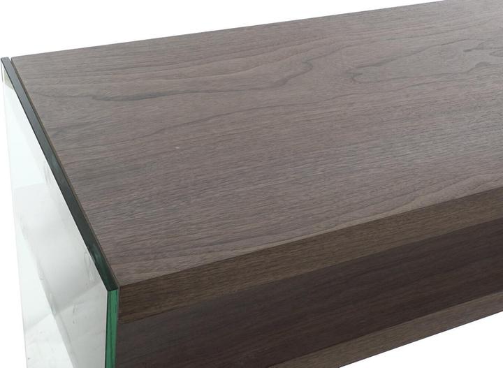 Actual product image DKD Home Decor Console Brown Transparent Crystal Walnut MDF Wood 160 x 45 x 80 cm (160 x 45 x 80 cm)