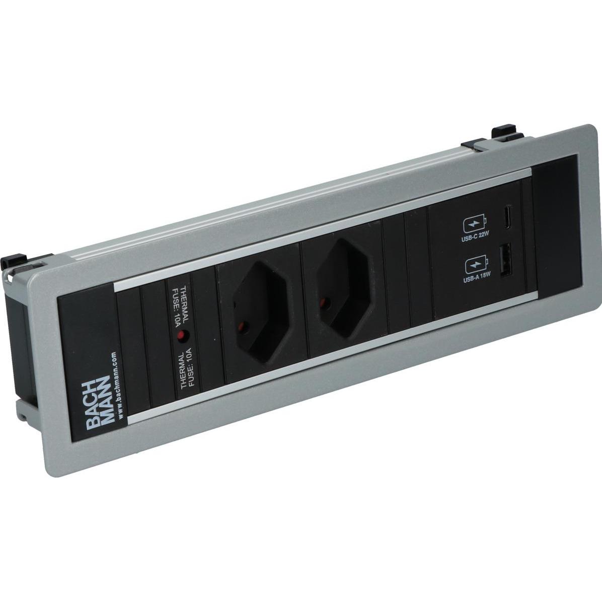Thumbnail - Bachmann, Steckdosenleiste, Einbausteckdosen Power Frame (2 x, Typ 13, 0.24 m)