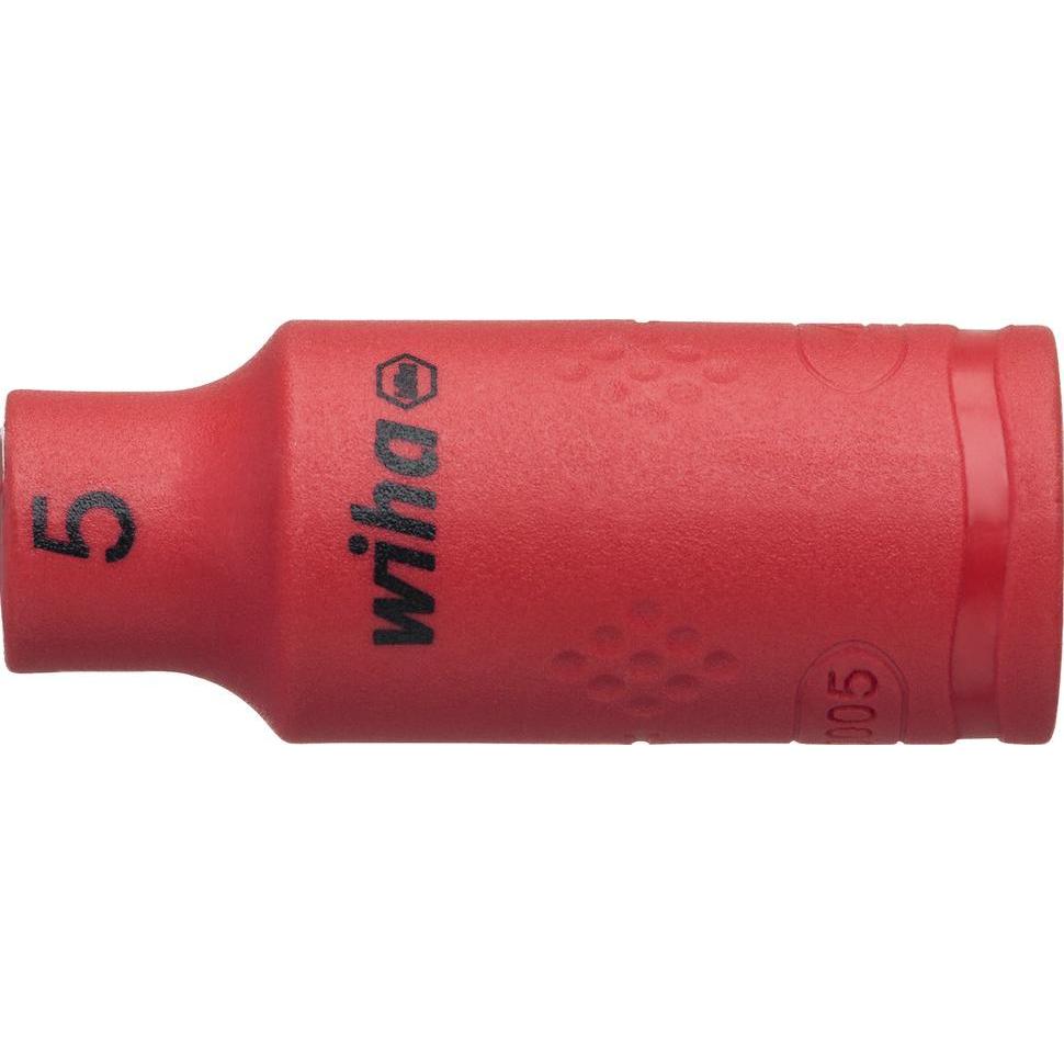 Wiha, Steckschlüssel + Stecknuss, Steckschlüsseleinsatz isoliert, 1/4", Aussensechskant, 5,0 mm (5 mm)