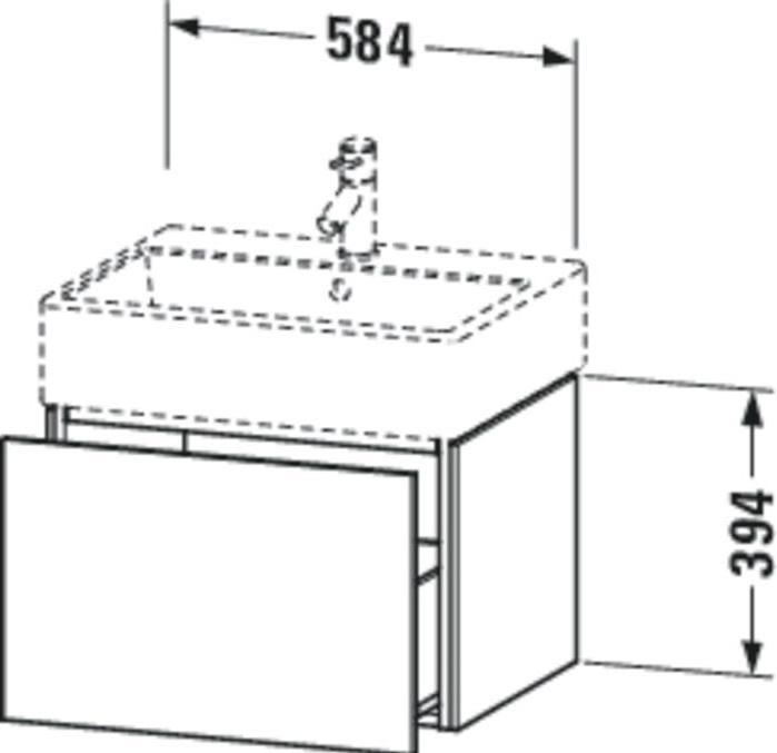 Actual product image Duravit Vanity unit L-CUBE 394x584x459mm white matt (58.40 x 39.40 x 45.90 cm)