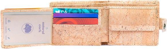 Actual product image MB Cork Faltbrieftasche / Portemonnaie aus natürlichem Kork mit Druckknopf