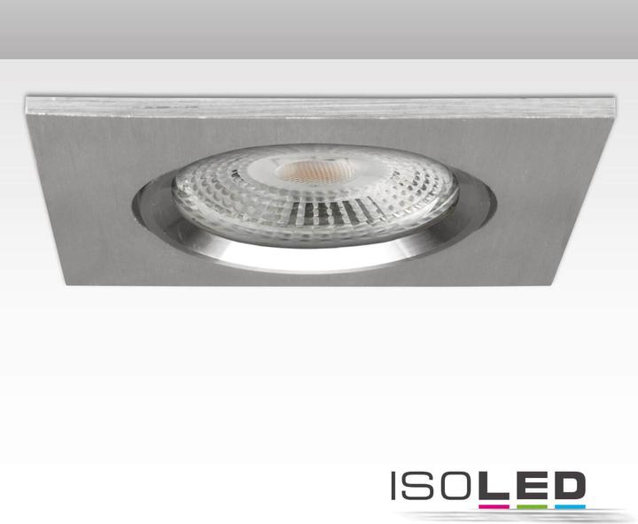 Image du produit Isoled Cadre d'encastrement BRUSH TWO carré, découpe de trou 68mm, alu, orientable, pour spots GU10/MR16