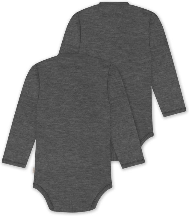 Produktbild Normani 2er Pack Baby-Body Basic Merino Wickelbody Langarm mit Knopf - 9347 (44)