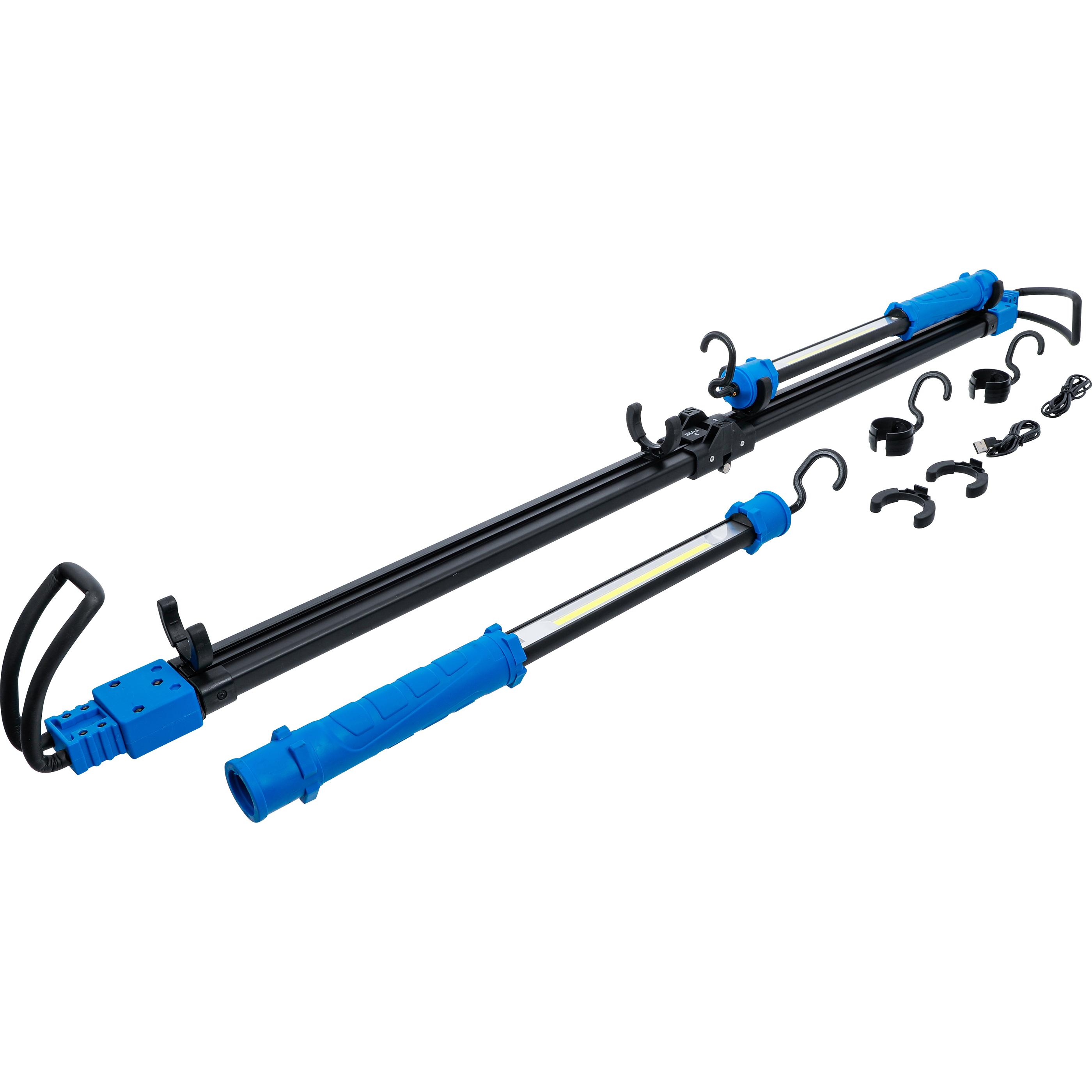 BGS, Arbeitsleuchte, COB-LED-Motorhauben-Leuchte mit Akku & Expanderhalterung 2 COB-LED Arbeits-Handleuchten (1500 lm)