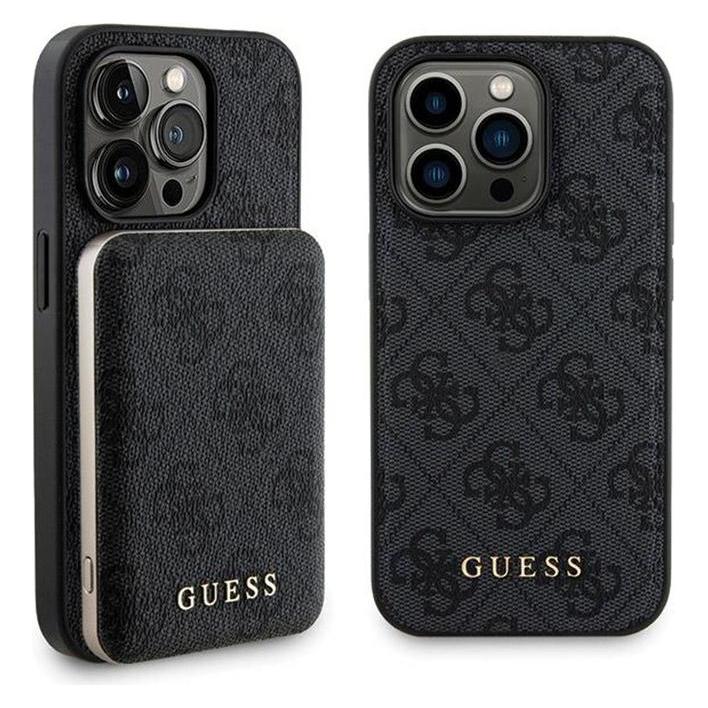Guess Zestaw GUBPM5P13X4GEMGK IPhone 13 Pro Max 6.7" Hardcase + Powerbank 5000mAh MagSafe Czarny/bla (Apple IPhone 13 Pro Max), Smartphone Hülle,