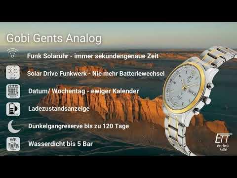 Produktbild Conrad Components Eco Tech Time Solar Drive Funk Gobi Herrenuhr (Analoguhr, 40 mm)