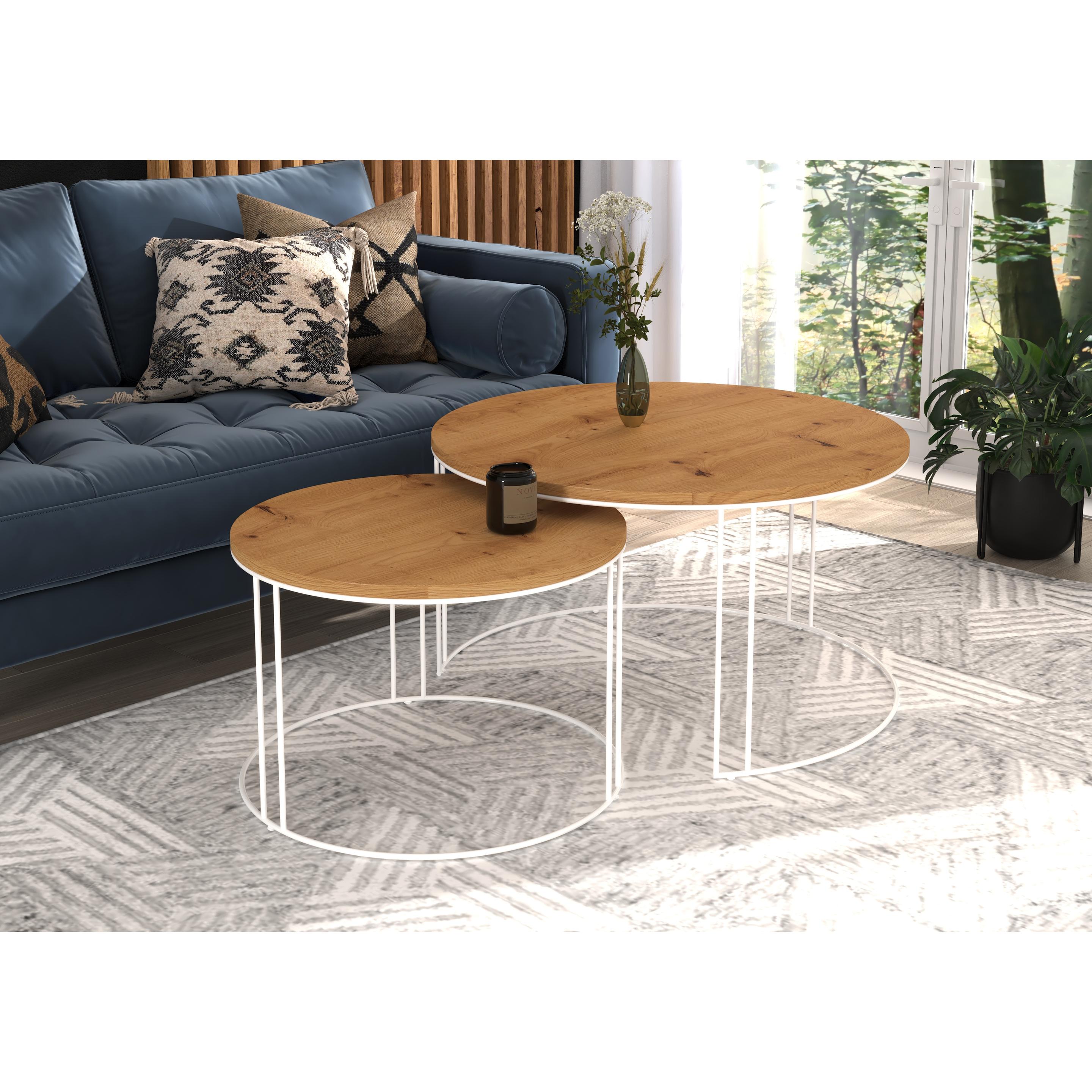 ADRK Furniture, Couchtisch + Beistelltisch, Etta (75 x 75 x 43 cm)