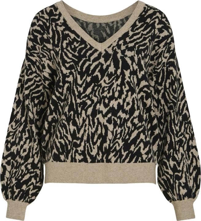 Produktbild Vila V-Ausschnitt Jacquard Strickpullover (L)