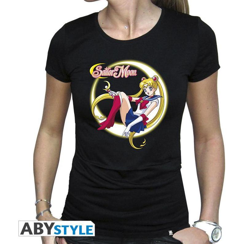ABYstyle, Donne, Maglietta, SAILOR MOON - Tshirt Sailor Moon donna SS nera - Basic, Nero, (XS)