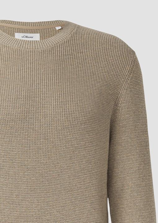 Produktbild s.Oliver Strickpullover Strickpullover mit Crew Neck und Strukturmuster (3XL)