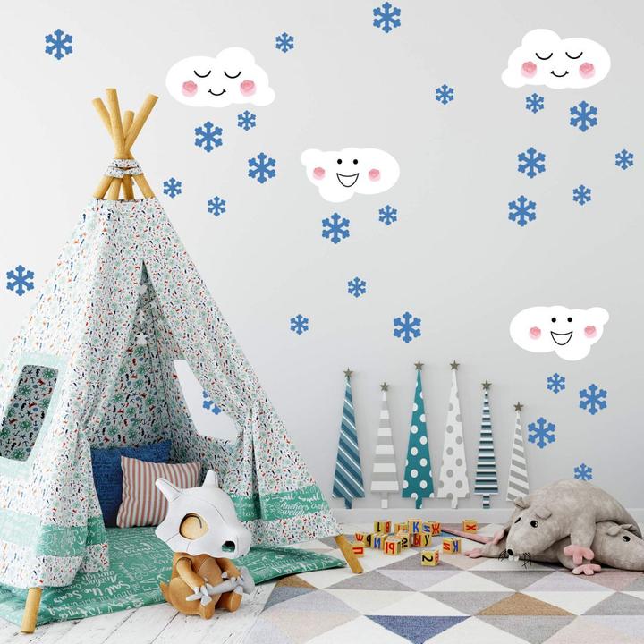 Actual product image Trenddeko Clouds & snowflakes (70 x 70 cm)