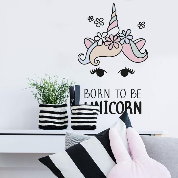 Produktbild Trenddeko Einhornkopf Born to be Unicorn (70 x 110 cm)
