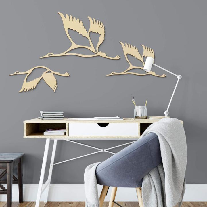 Image du produit Trenddeko Grues - Banc d'oiseaux 02