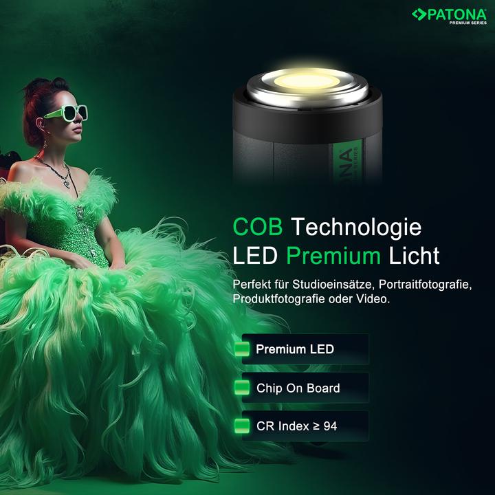 Actual product image Patona Premium LED professionelles Fotolicht Videolicht LED 120W COB ML-1200 inkl. Tragetasche (Video light)