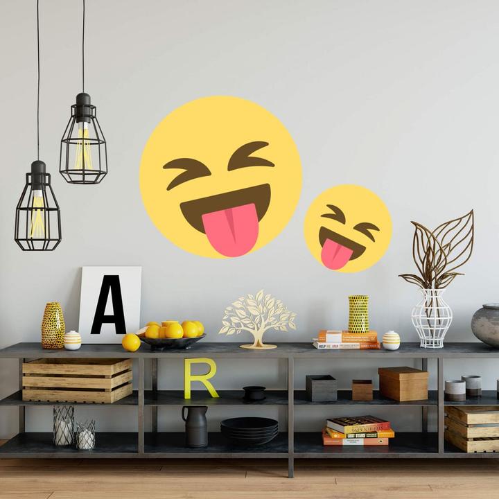 Actual product image Emojione Emoji Face With Stock Out Tounge (100 x 100 cm)