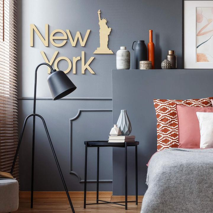 Produktbild Trenddeko Schriftzug New York mit Freiheitsstatue (61 x 20 cm)