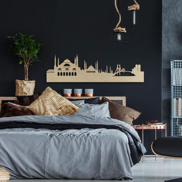 Autocollant Mural Skyline D'Istanbul - Wandkings, Couleur Au Choix, Décoration Murale Neuve