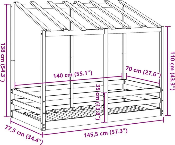 Actual product image vidaXL Kinderbett (70 x 140 cm)