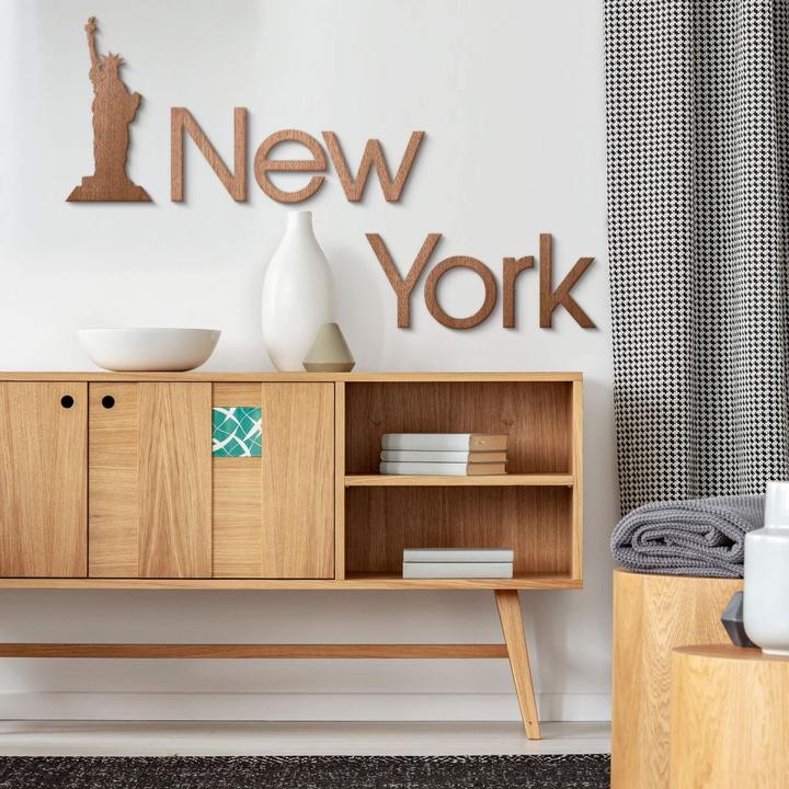 Actual product image Trenddeko Lettering New York with Statue of Liberty (98 x 30 cm)