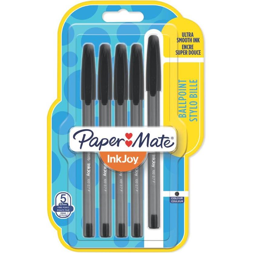 Paper Mate, Schreibstifte, Kugelschreiber InkJoy 100 Kappe 5er sw M (Schwarz, 5 x)
