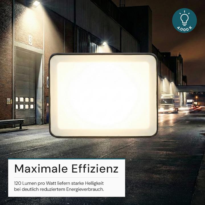 Produktbild Luxula LED-Fluter, BeamPlug, 50 W, 4000 K (neutralweiss), 6000 lm, schwarz (6000 lm, IP65)