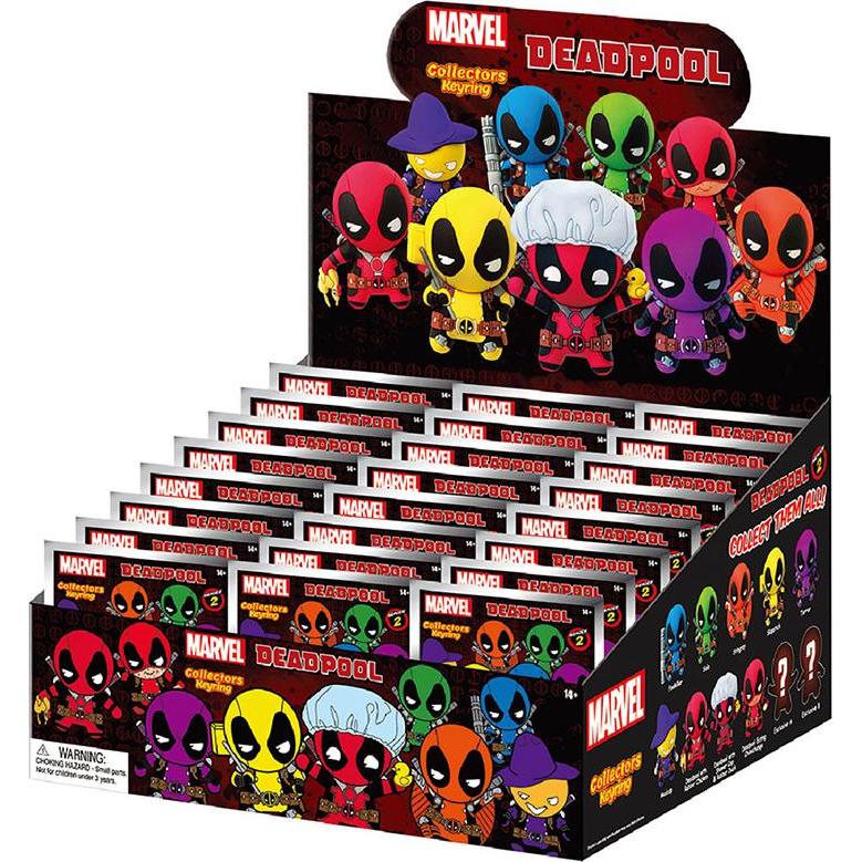 Monogram, Portachiavi, Portachiavi Clip Deadpool Serie 2 Display 24pz, Multicolore