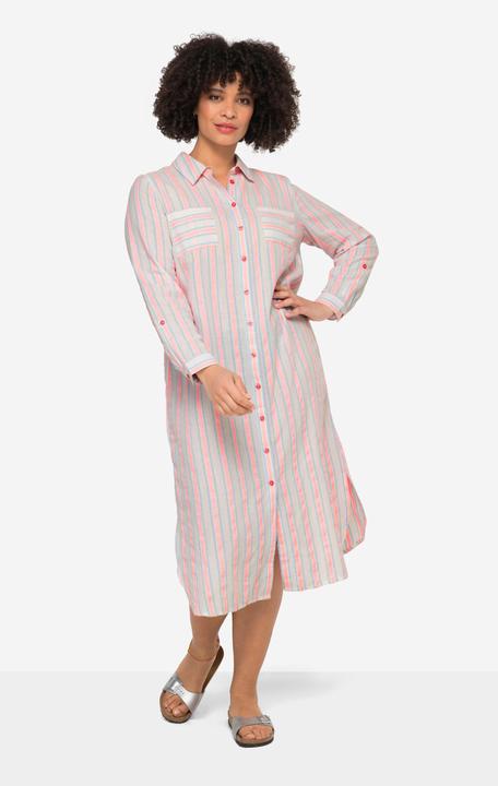 Produktbild Angel of Style Hemdblusen-Midikleid, Streifen, Hemdkragen, 3/4-Ärmel (52)