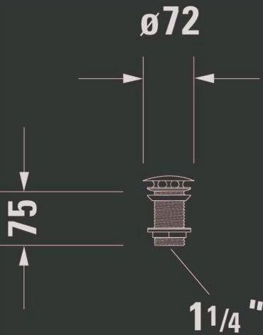 Actual product image Duravit Shaft valve 80mm chrome
