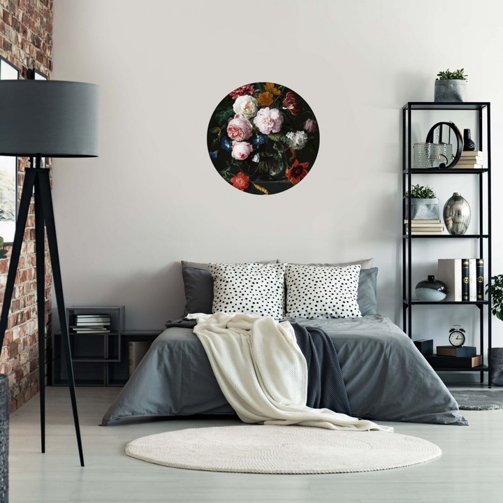 Immagine prodotto Trenddeko Natura morta con fiori in un vaso di vetro - rotondo (Ø 120 cm)