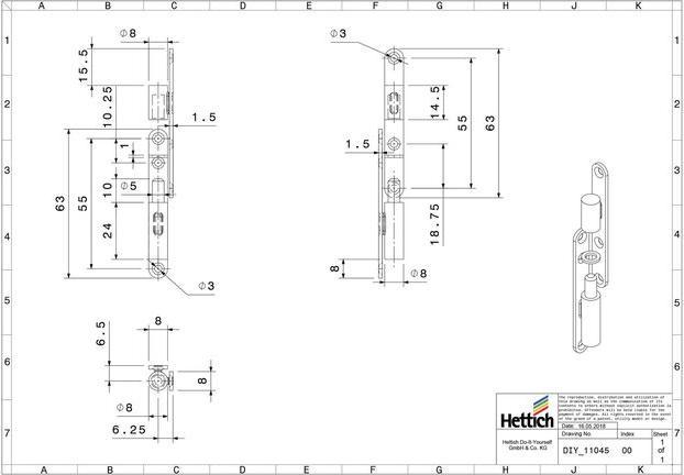 Immagine prodotto Hettich Renovierband verzinkt 8x63 mm, 2 Stck