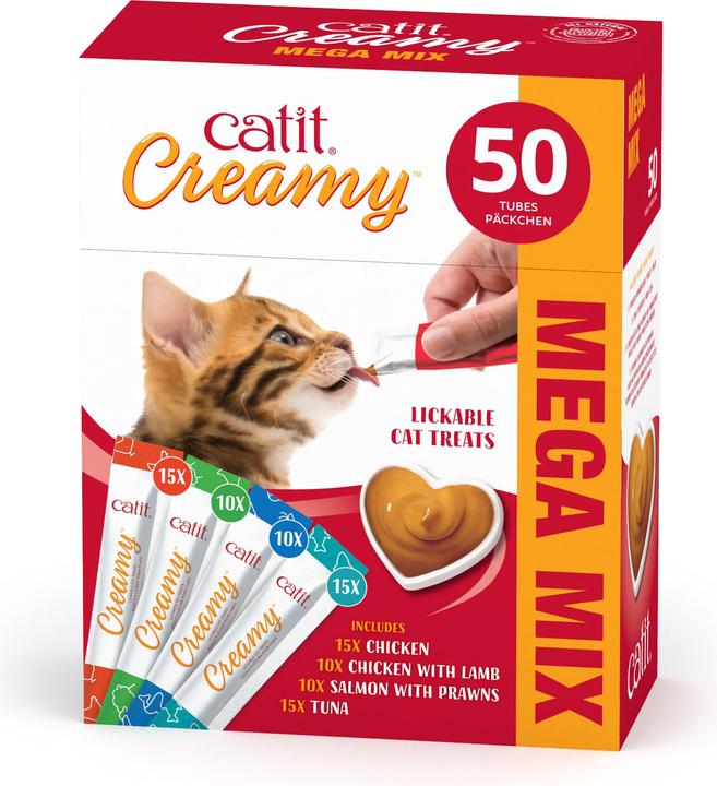 Catit - Creamy Premium Treat for Cats - Chicken - Multi Pack (50x10g) (50 Stk., 10 g)
