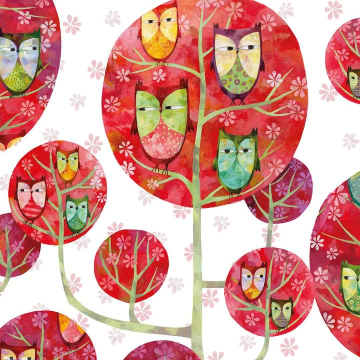 Actual product image Trenddeko Owls in forest (100 x 200 cm)