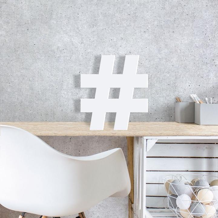 Trenddeko 3D-Zeichen Hashtag