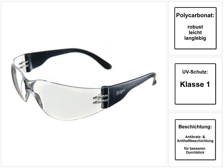 Image du produit Dräger X-pect 8310 Lunettes de protection à branches sombres, résistantes aux rayures et à la buée