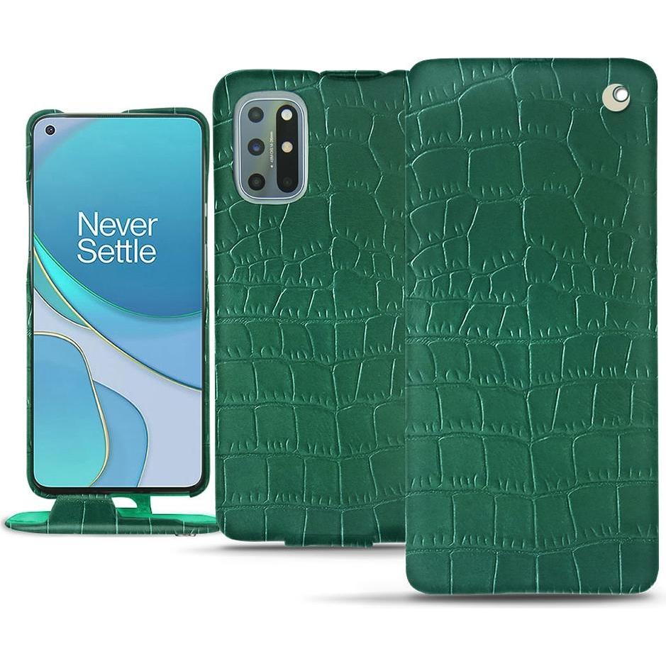 Noreve Lederschutzhülle vertikal (OnePlus 8T), Smartphone Hülle, Grün