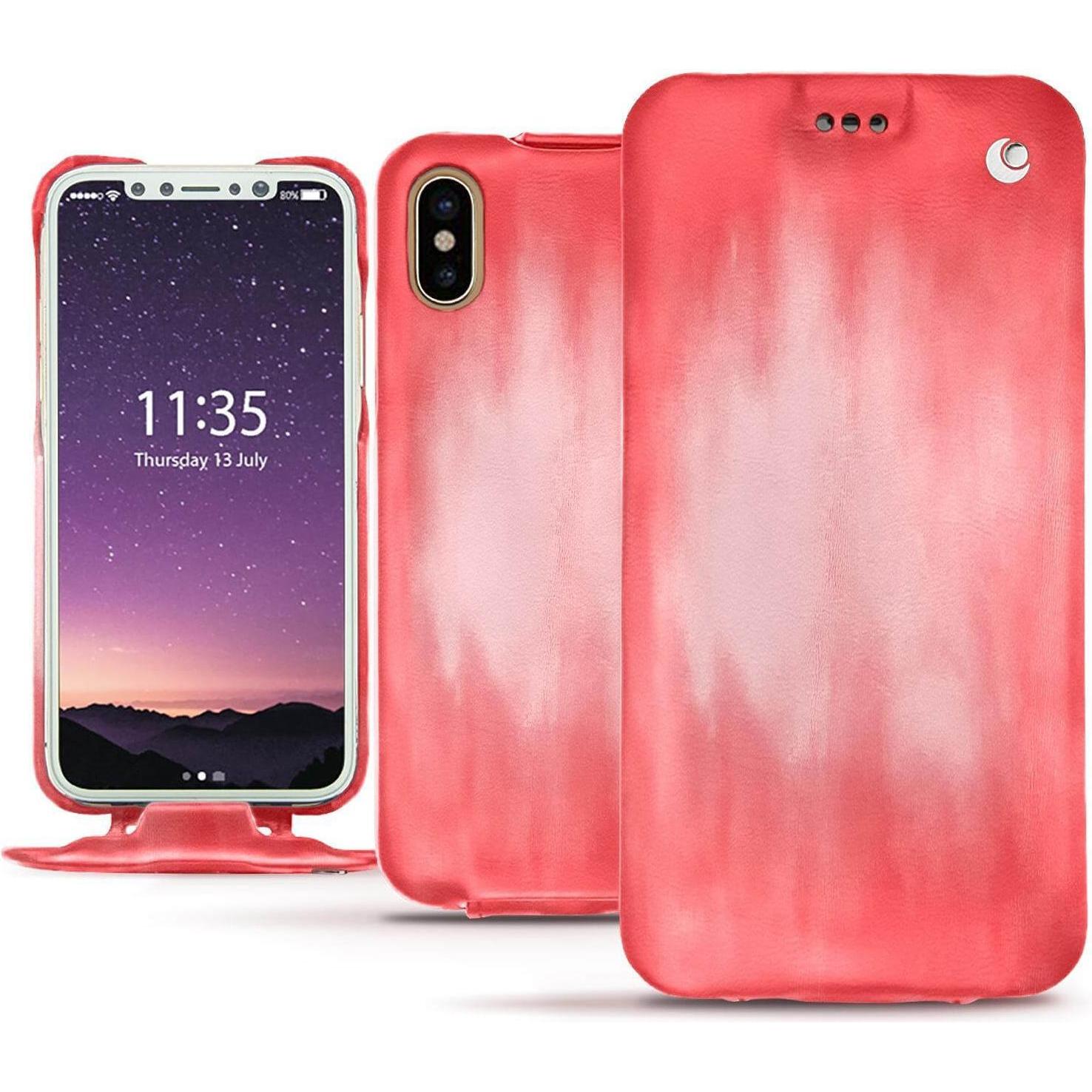 Thumbnail - Noreve Lederschutzhülle vertikal (Apple iPhone X), Smartphone Hülle, Rosa