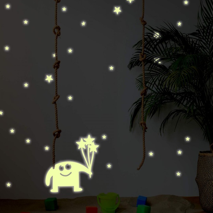 Image du produit Trenddeko Autocollants lumineux Monstre (21 x 28 cm)