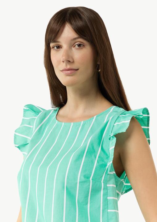 Produktbild Comma Bluse Gestreifte Baumwollbluse mit Volants (44)